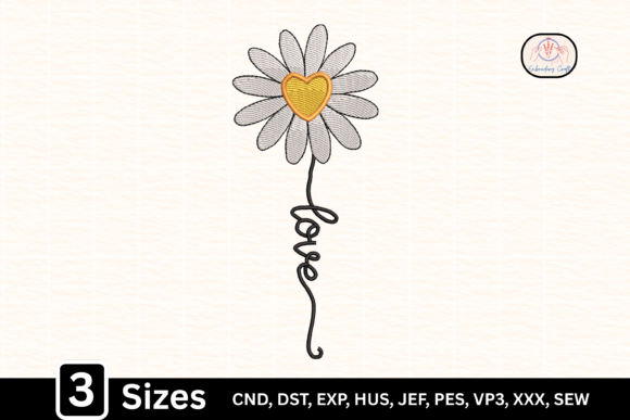 Daisy Flower Heart Love Embroidery Design Review