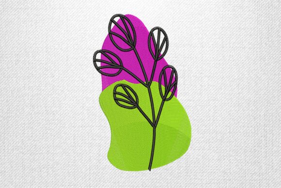 Green Purple Abstract Flower Embroidery Design Review