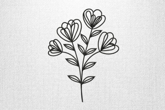 Heart Petal Flower Outline: Delicate Charm for Handmade Gifts