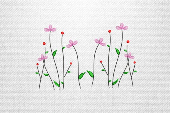 Minimal Pink Wildflower Embroidery Art Review