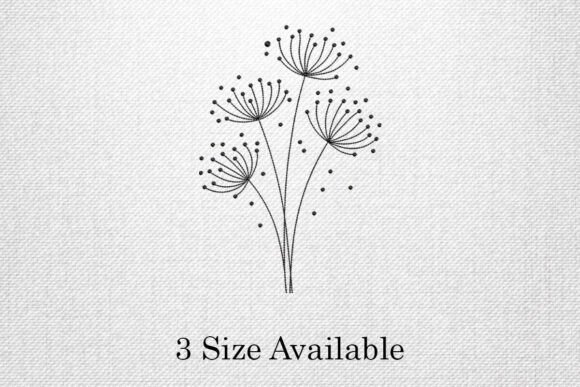 Minimalist Dandelion Line Embroidery Design