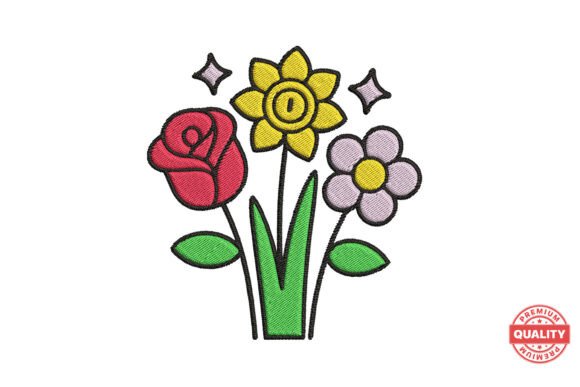 Rose Daffodil and Daisy Trio Embroidery: Designer Review